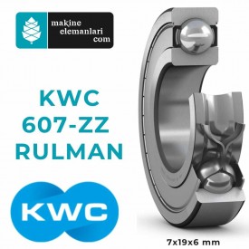 607 ZZ KWC Rulman Çelik Kapak ( 7x19x6 - 7*19*6 mm ) Minyatür Rulman